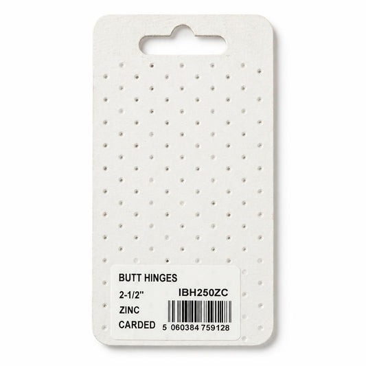 Back of the Ironworks 2-1/2'' Butt Hinges packaging showing barcode
