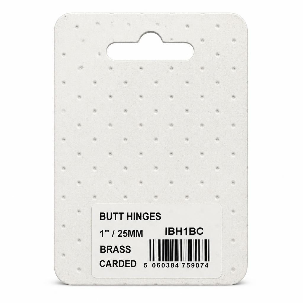 Brass butt hinges packaging back