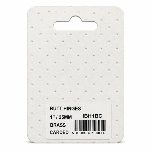 Brass butt hinges packaging back