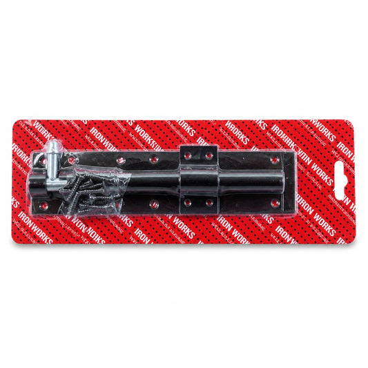 Side view of Iron Works Tower Bolt Black