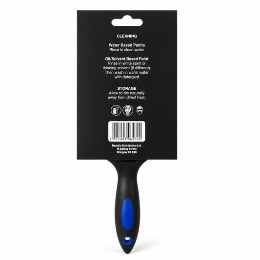 Back of Pro User Paint Brush detailing cleaning instructions