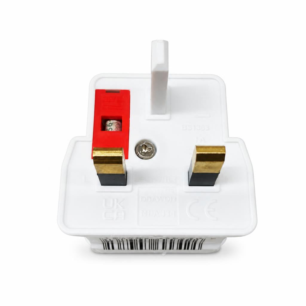 Back view of shaver and toothbrush adapter showing plug pins
