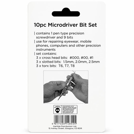 Blackspur 10pc Microdriver Bit Set packaging back