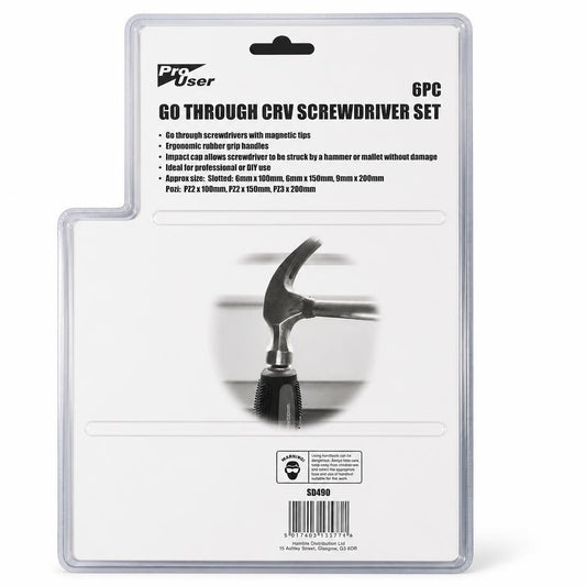 Back packaging details of Pro User Go Through CRV Screwdriver Set