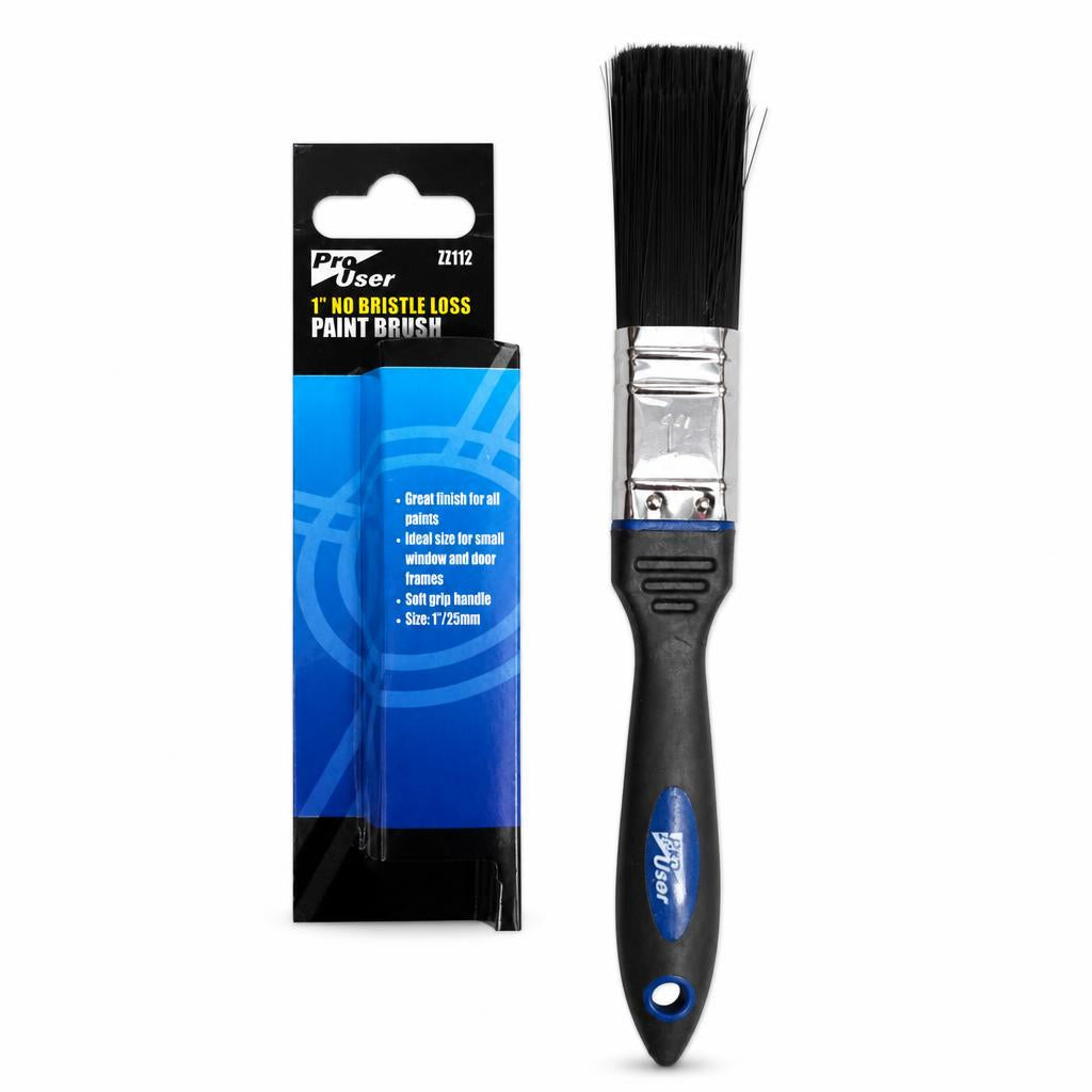 Pro User 1" No Bristle Loss Paint Brush Front View