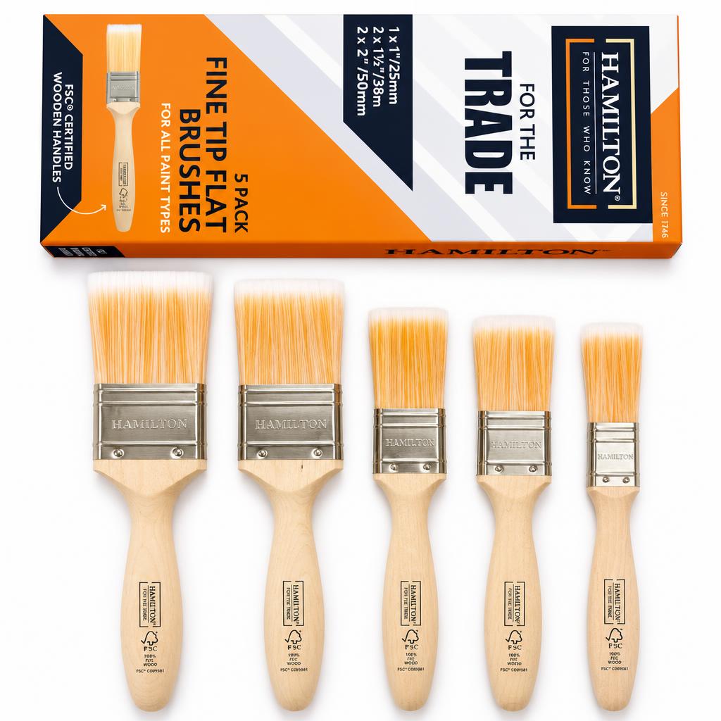 Set of five Hamilton brushes with packaging