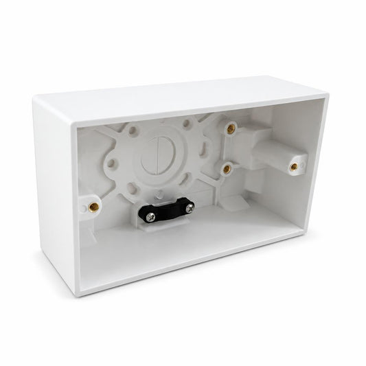 Front view of Manrose Double Gang Pattress Box