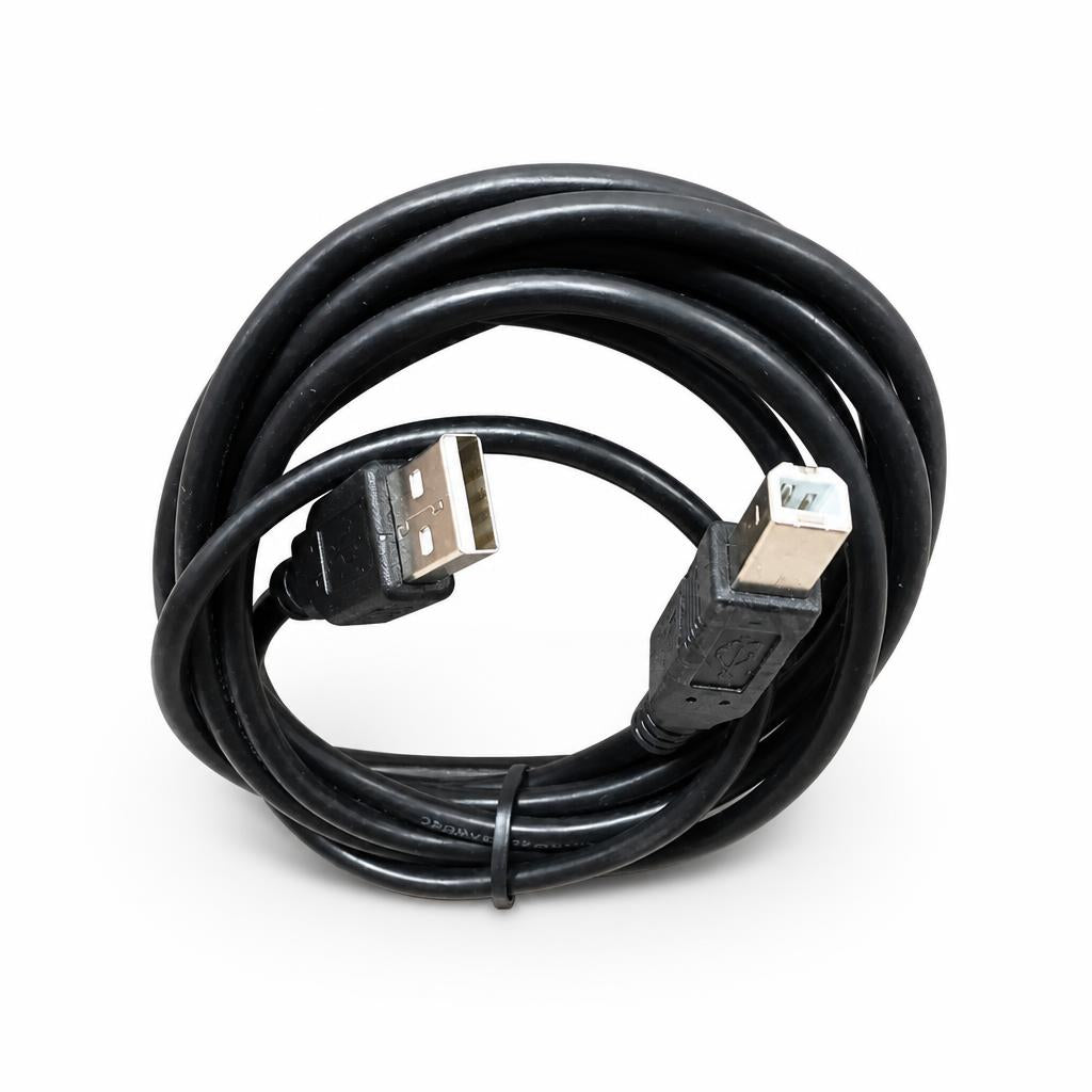 Coiled Electrovision USB Male A to USB Male B Lead 2m