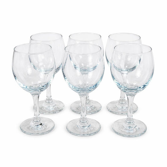 Six Pasabahce Bistro stemware glasses on display