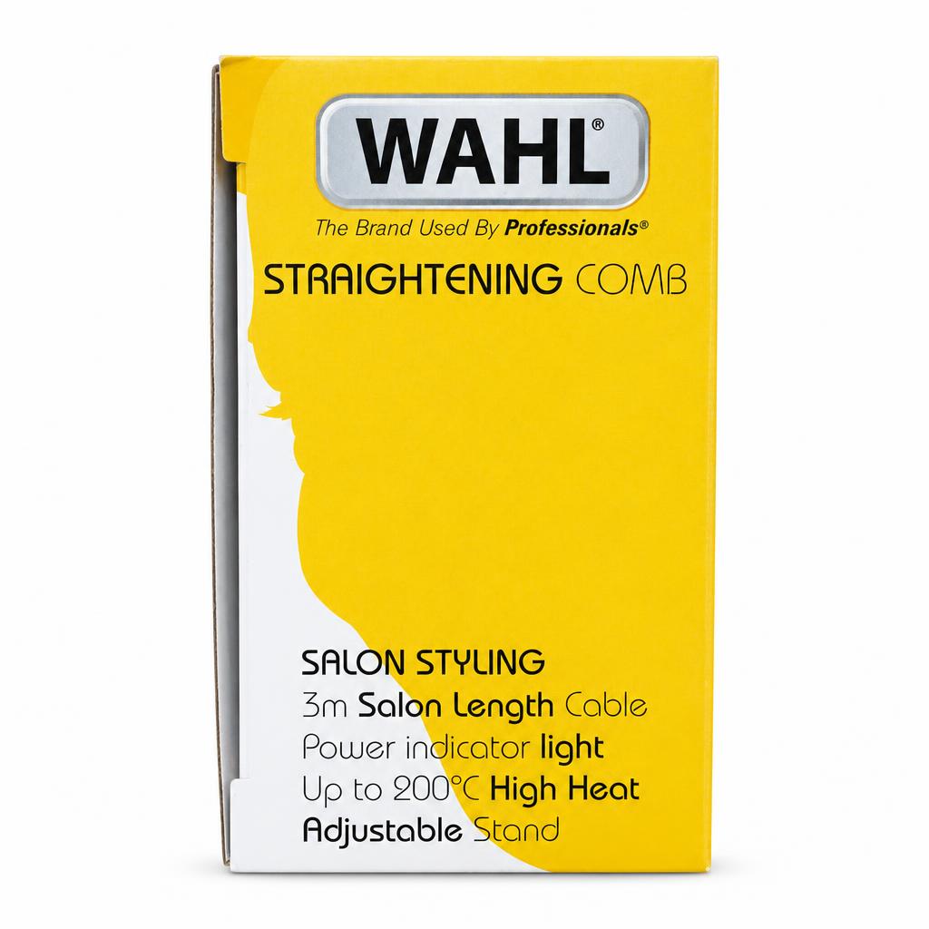 Wahl Straightening Comb box side with features