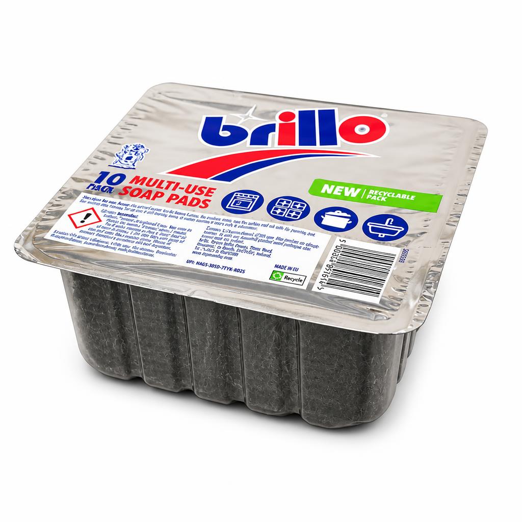 Brillo Multi-Use Soap Pads packaging back