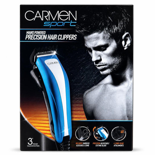 Carmen Sport Mains Powered Precision Hair Clippers with model