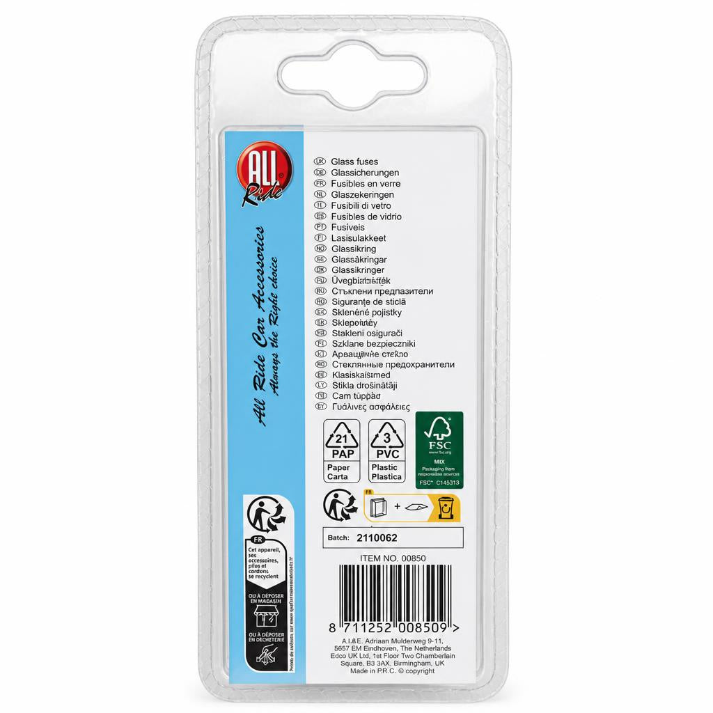 All Ride Glass Fuses packaging back view