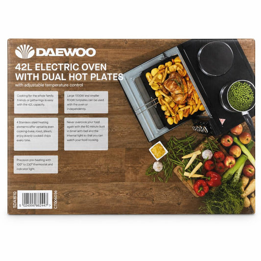 Daewoo 42L Electric Oven packaging back