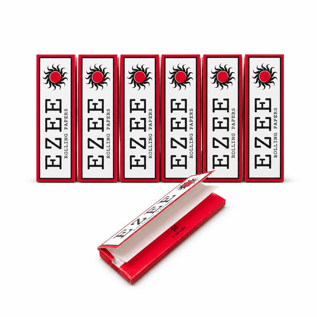 Open EZEE Rolling Papers pack displaying gummed papers