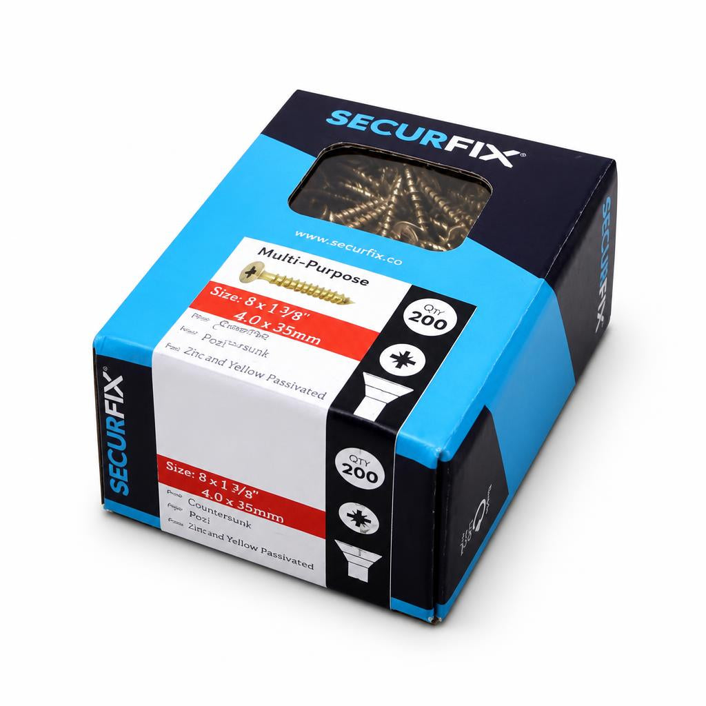 Angled view of Securfix Multi-Purpose Screws box
