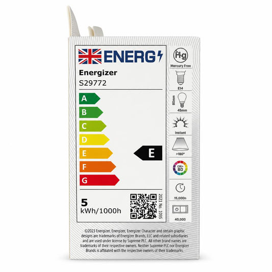 Energizer LED Golf bulb packaging back view