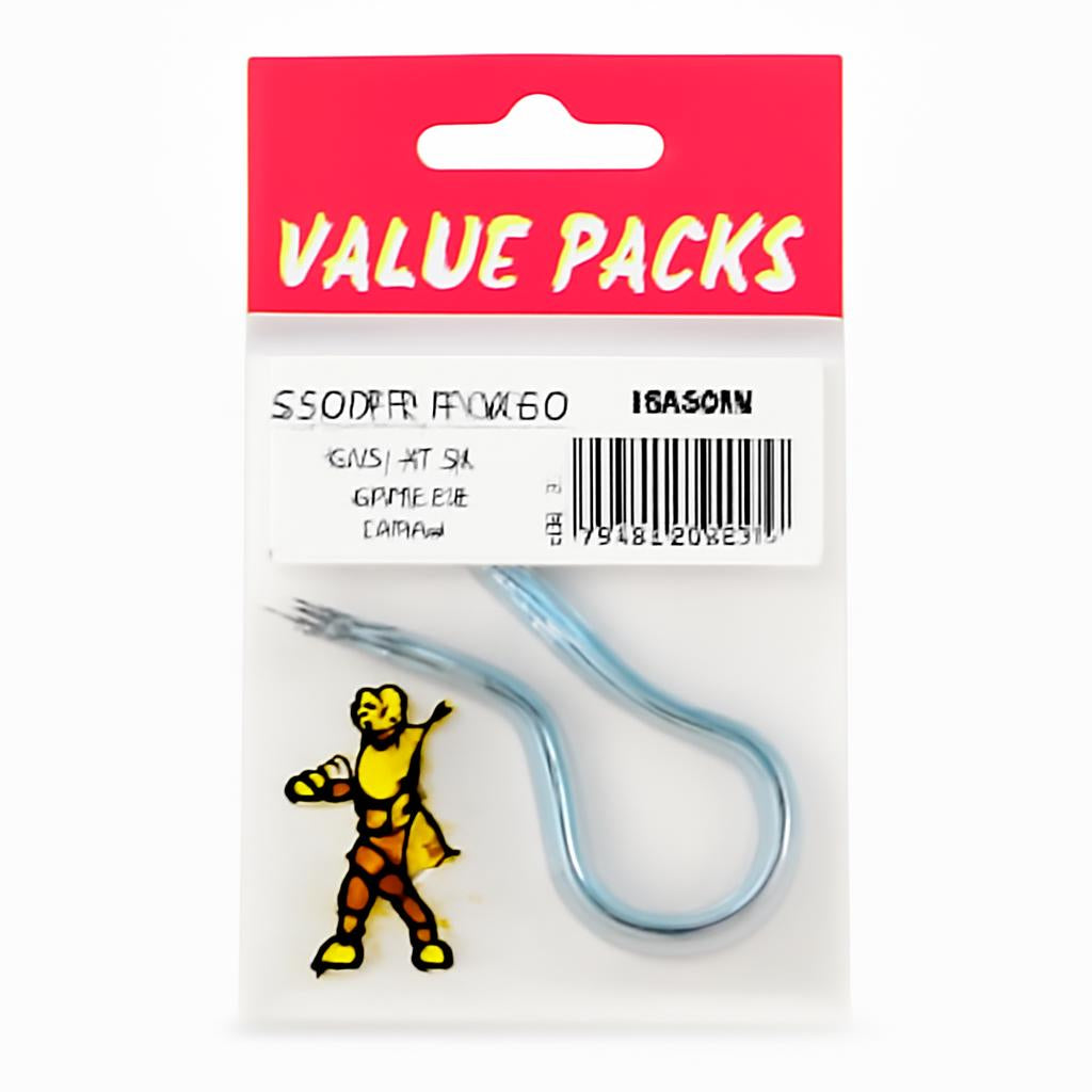 Value Packs screw hooks package back view