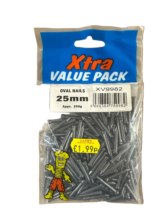 Xtra Oval Nails 25mm Value Pack Back