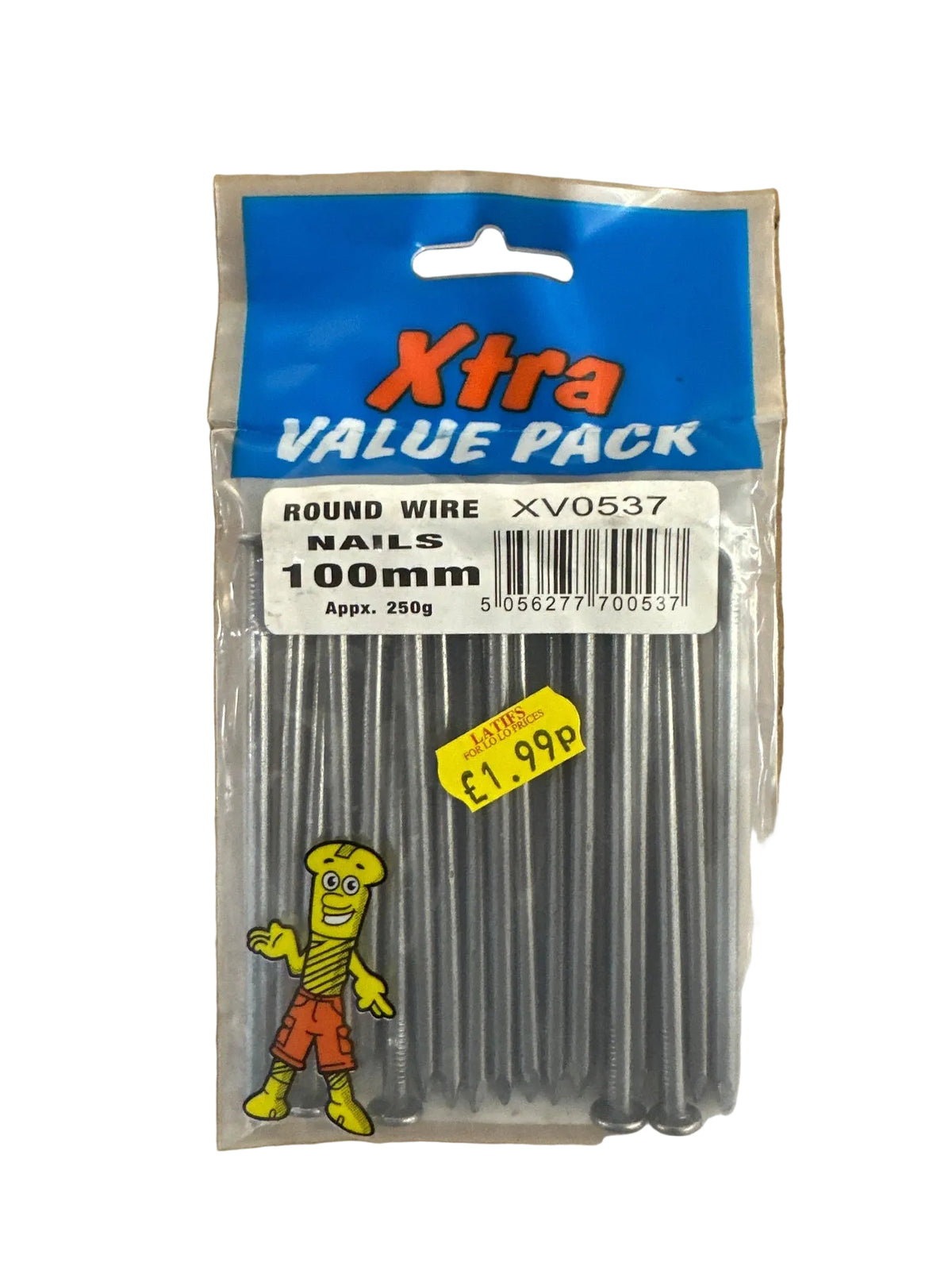 Xtra Value Pack Round Wire Nails 100mm back packaging