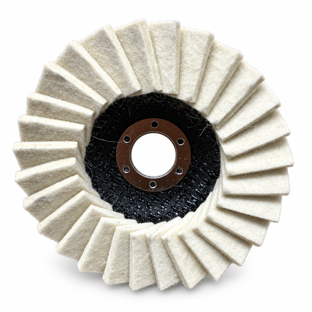 Rear view of Blackspur 115mm Felt Flap Wheel