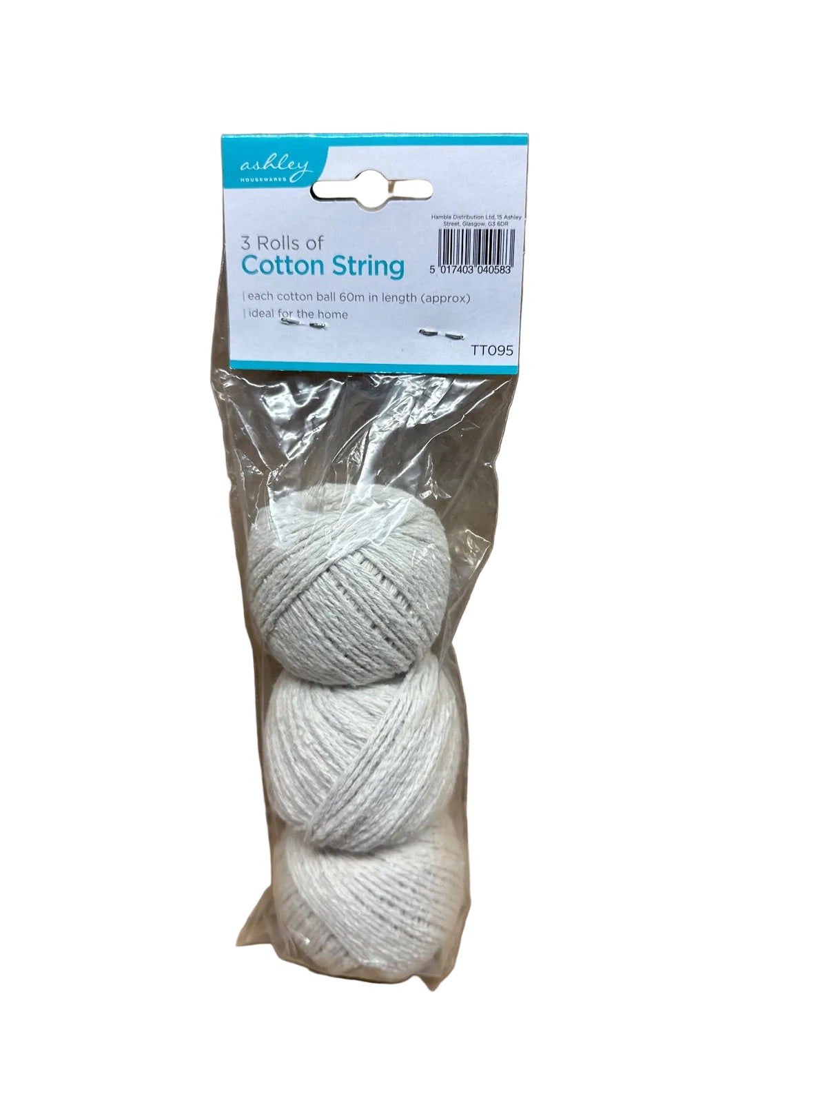 Ashley 3 rolls of cotton string packaging back