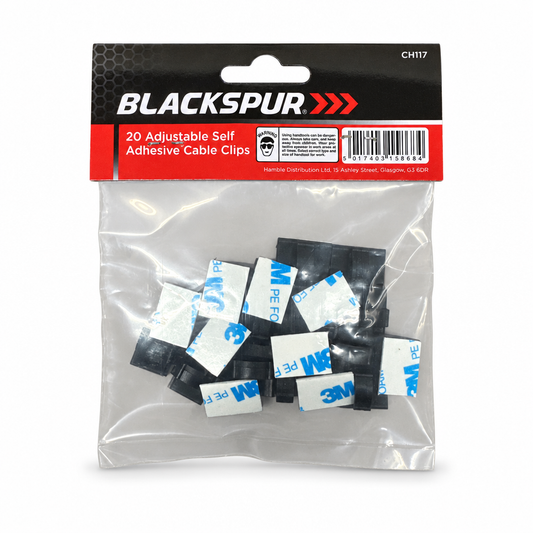 Blackspur 20 Adjustable Self Adhesive Cable Clips back view