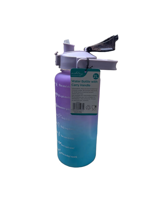 Back view of Ashley Water Bottle 2L with product information