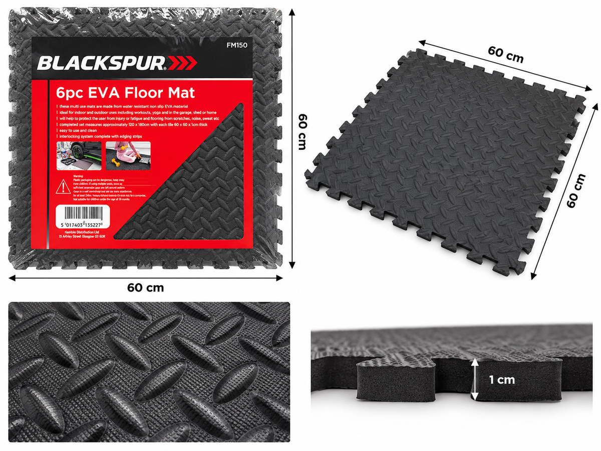 Packaging of Blackspur 6pc EVA Floor Mat