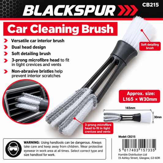 Blackspur car cleaning brush packaging back view
