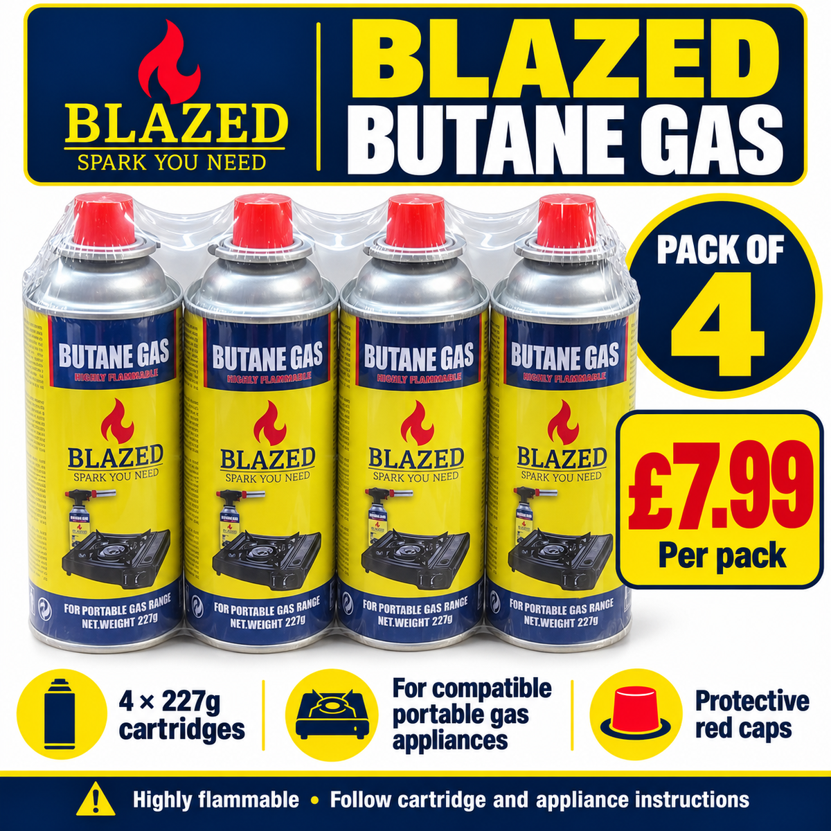 Blazed Butane Gas Pack with Price Details