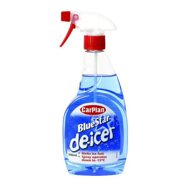 CarPlan Blue Star De-Icer Spray 500ml – Fast Acting Windscreen De-Icer to -15°C