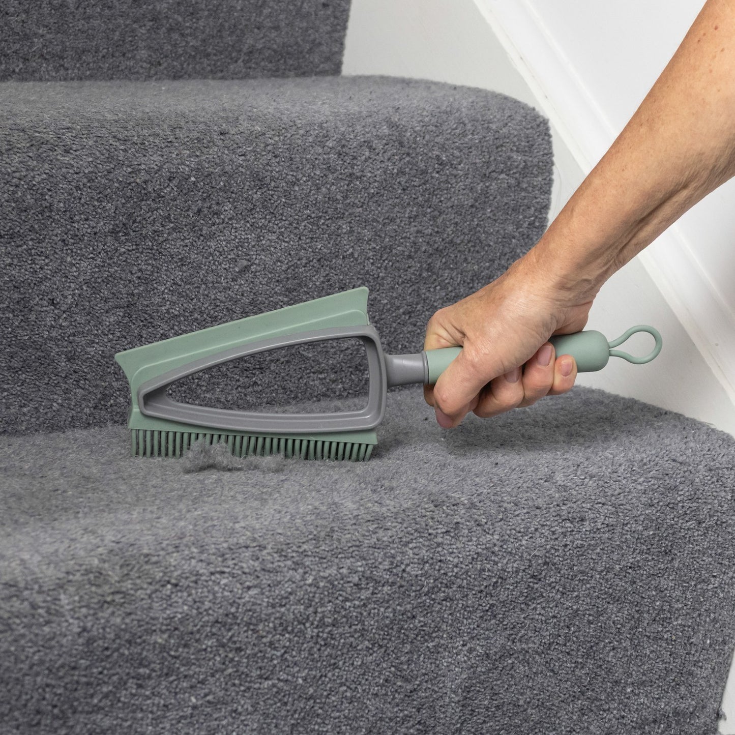 Rubber Dust Pan And Brush - Grey