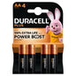 Duracell Plus AA Alkaline Batteries 4 Pack – POWER BOOST Actives