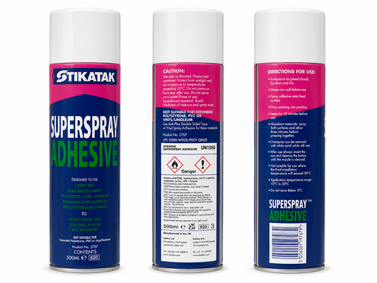 Stikatak Superspray Adhesive 500ml – Multi-Purpose Spray Adhesive – 500ml - 500ml