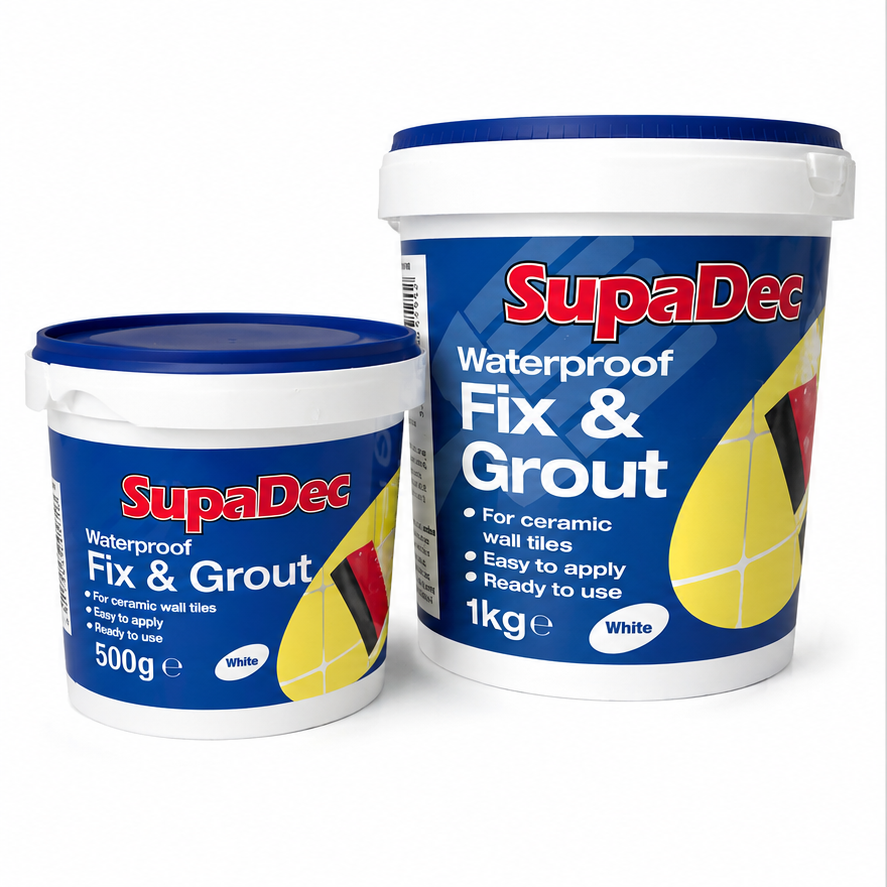 SupaDec Waterproof Tile Fix &amp; Grout – 500g & 1kg