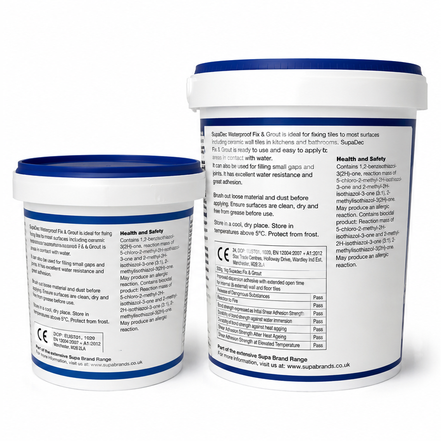 SupaDec Waterproof Tile Fix &amp; Grout – 500g & 1kg