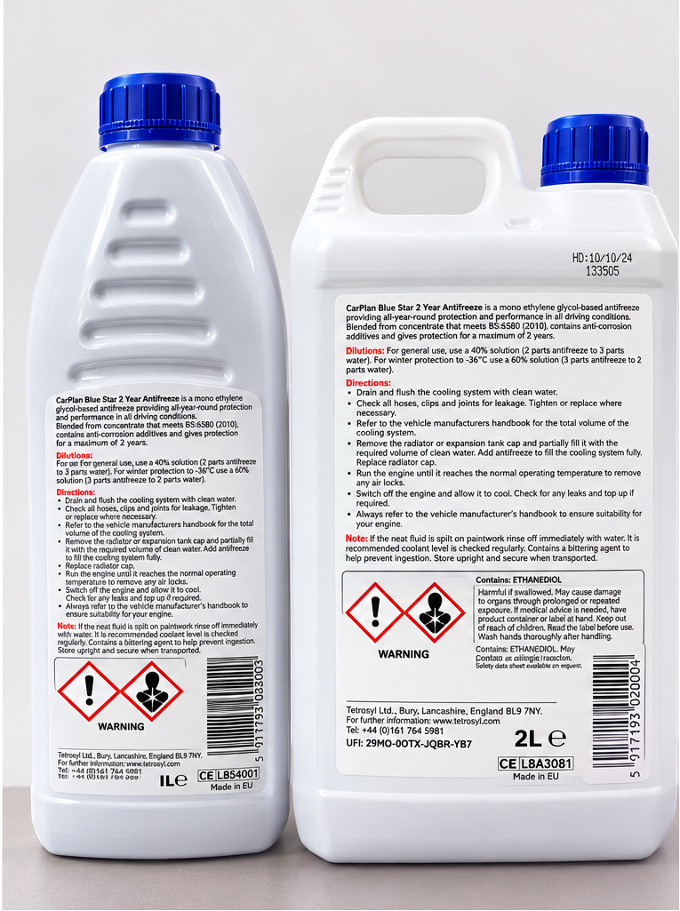 CarPlan Blue Star Antifreeze 1L & 2L concentrate