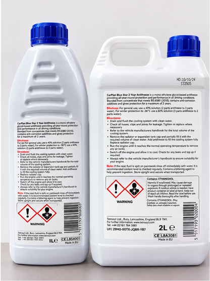 CarPlan Blue Star Antifreeze 1L & 2L concentrate