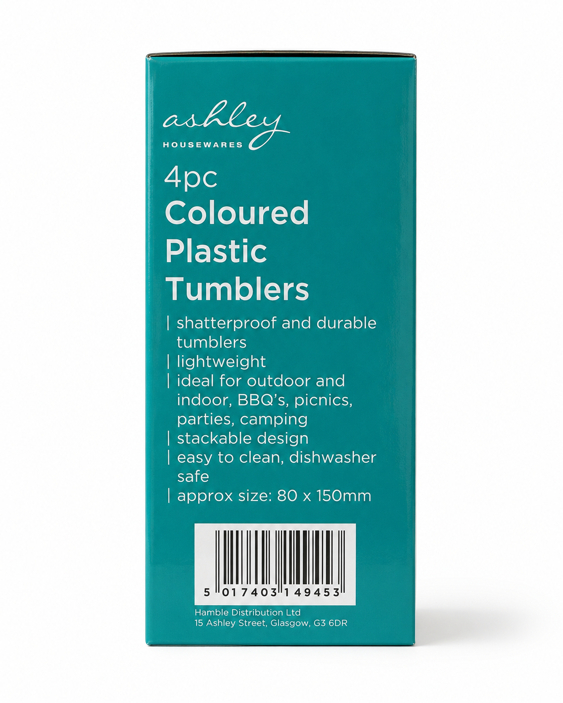 4PC Coloured Plastic Tumblers 600ml – BPA Free |
