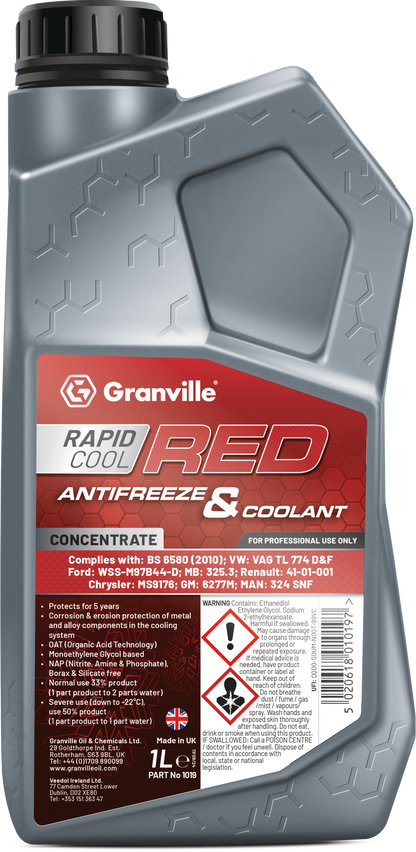 Granville Rapid Cool Red Antifreeze 1L