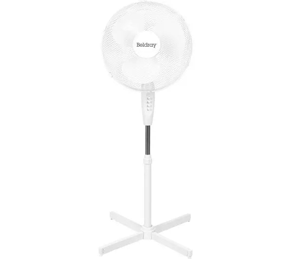 BELDRAY Portable 16" Pedestal Fan - White