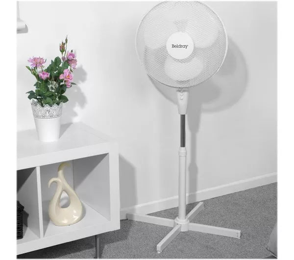 BELDRAY Portable 16" Pedestal Fan - White