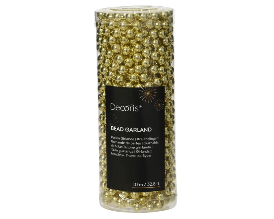 Kaemingk 10m Bead Garland Polystyrene - Gold