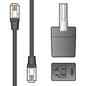 High Quality RJ11 Plug to Plug Modem Lead 10m Black with UK BT431A Telephone Adapter – 113.536UK