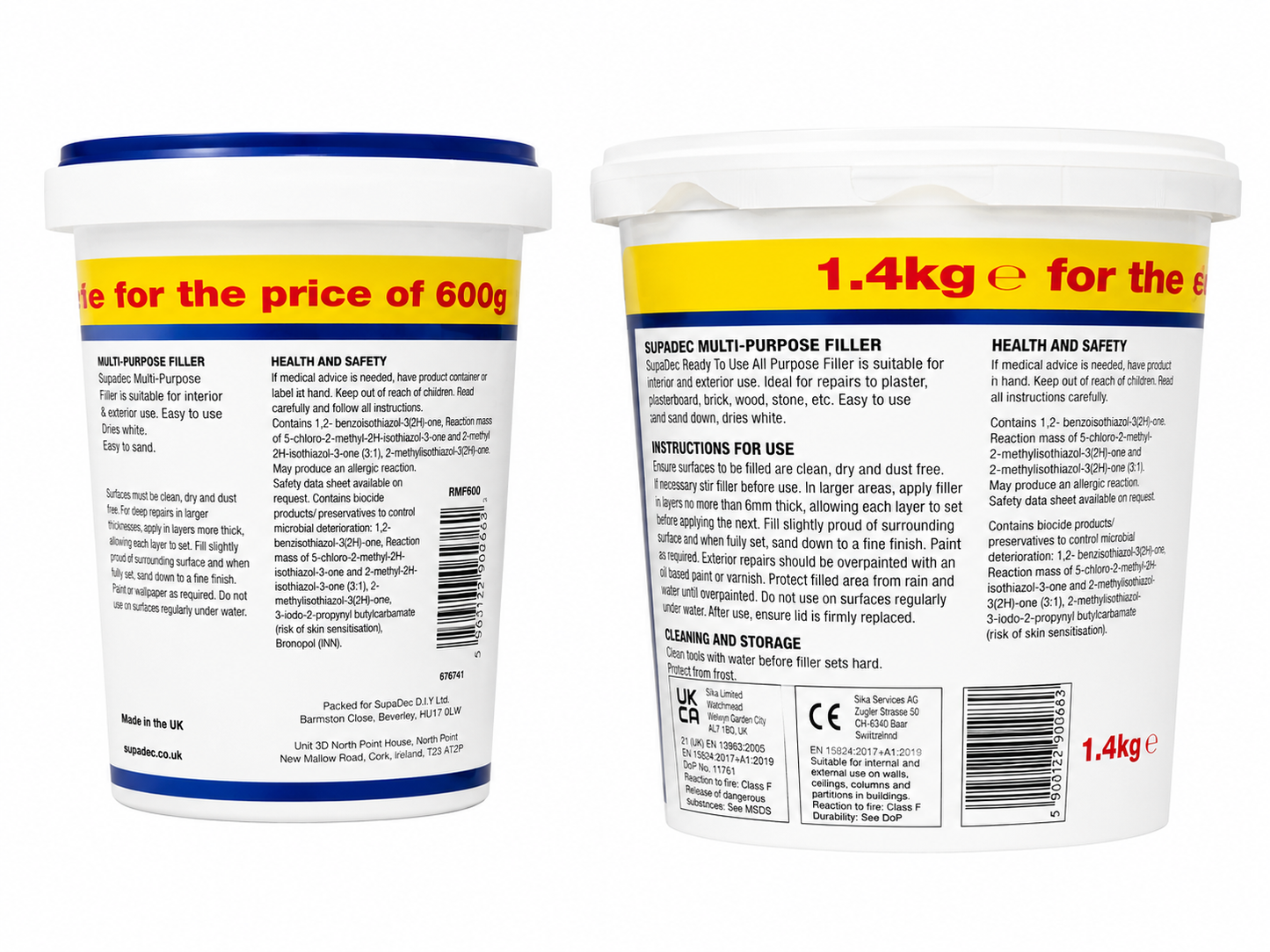 SupaDec Multi Purpose Ready Mixed Filler – 600g & 1kg (40% Extra Free)