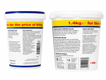SupaDec Multi Purpose Ready Mixed Filler – 600g & 1kg (40% Extra Free)