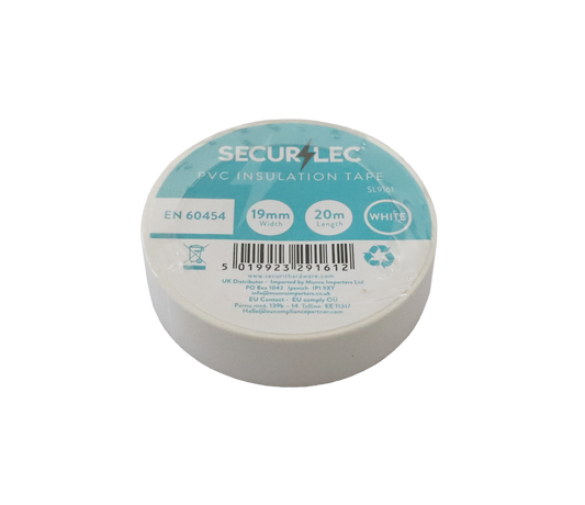 Securlec PVC Insulation Tape White 20m – 10 Pack Electrical Tape - Default Title