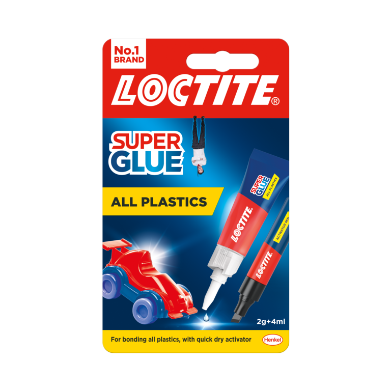 Loctite Super Glue All Plastics 2g + 4ml Activator – Rapid Two-Part Plastic Adhesive