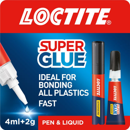Loctite Super Glue All Plastics 2g + 4ml Activator – Rapid Two-Part Plastic Adhesive